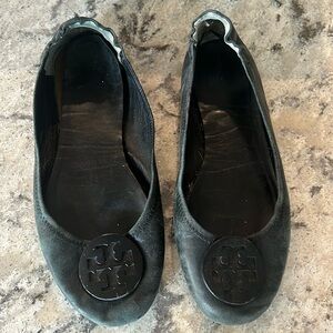 Tory Burch Minnie Travel ballet with logo-soft Nappa leather